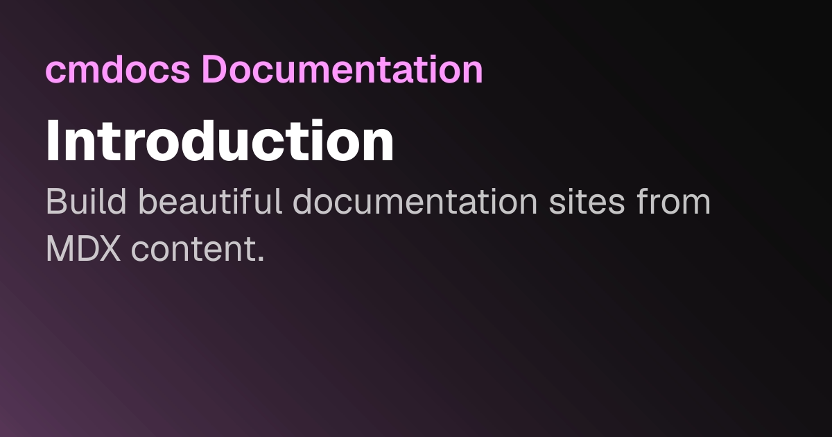 Introduction — cmdocs